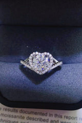 Adored 1 Carat Moissanite 925 Sterling Silver Heart Ring OutfitFlow