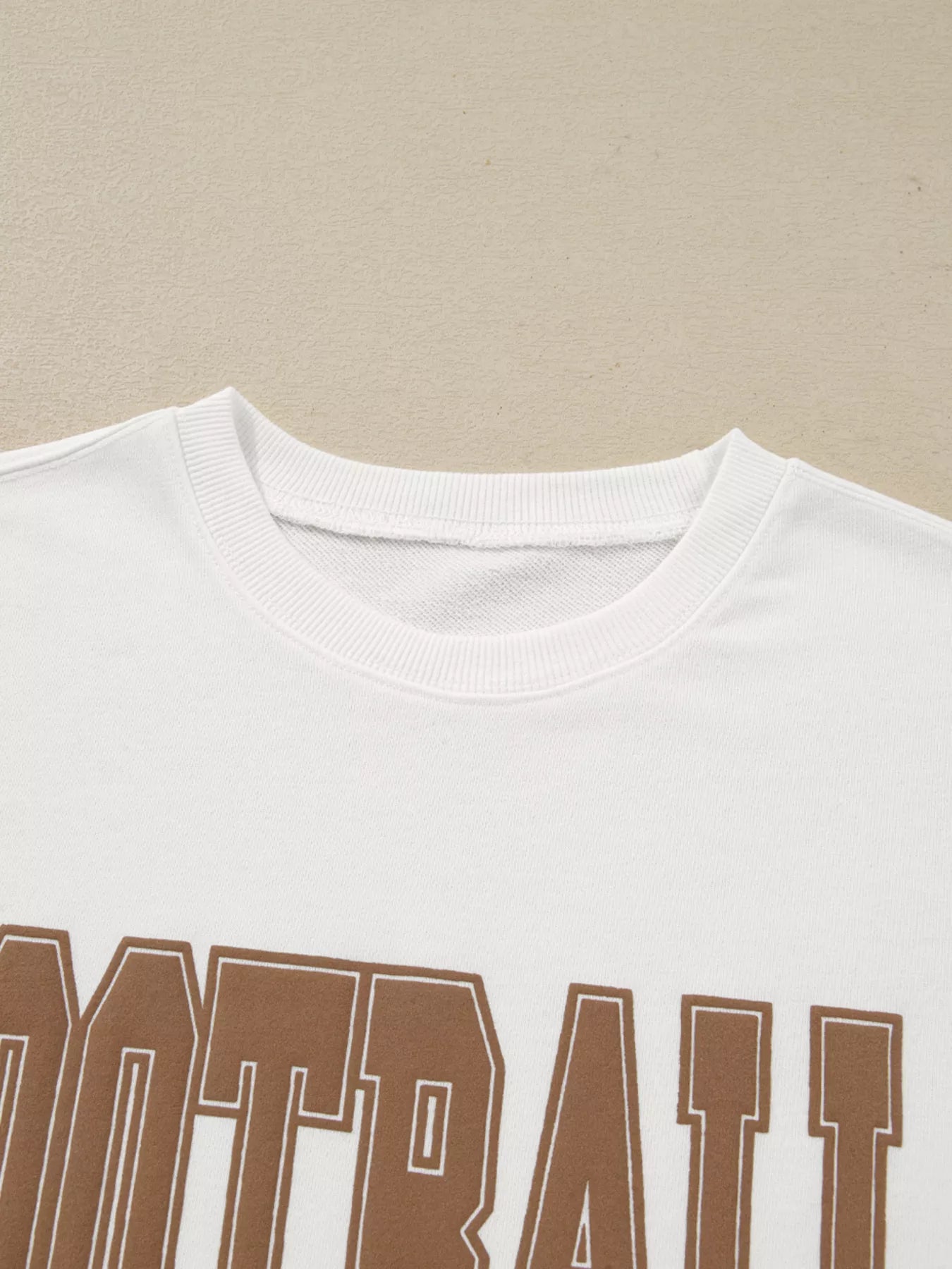 FOOTBALL 3D Letter Graphic Crew Neck Sweatshirt OutfitFlow