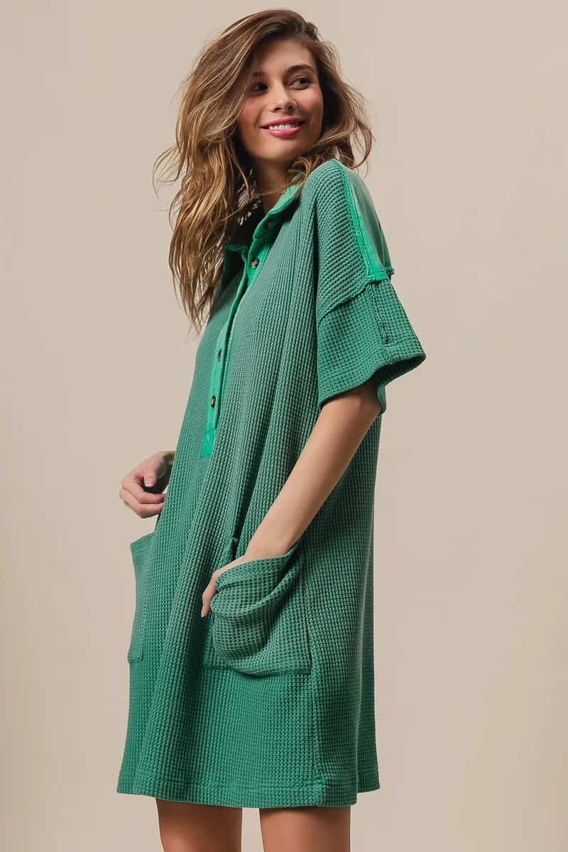 BiBi Dip Dye Mineral Washed Knit Dress OutfitFlow