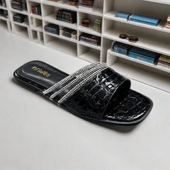 Open Toe Flats Sandals Black OutfitFlow
