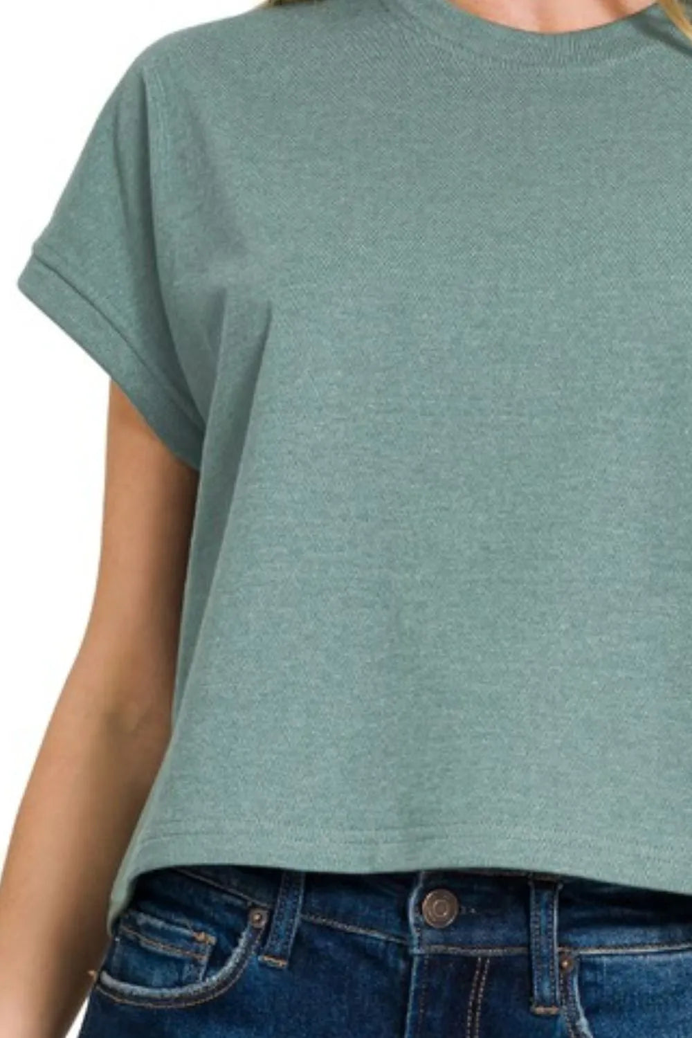 Zenana Premium Cotton Relaxed Crop Tee OutfitFlow