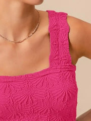 SO ME Floral Jacquard Seamless Tank Top OutfitFlow