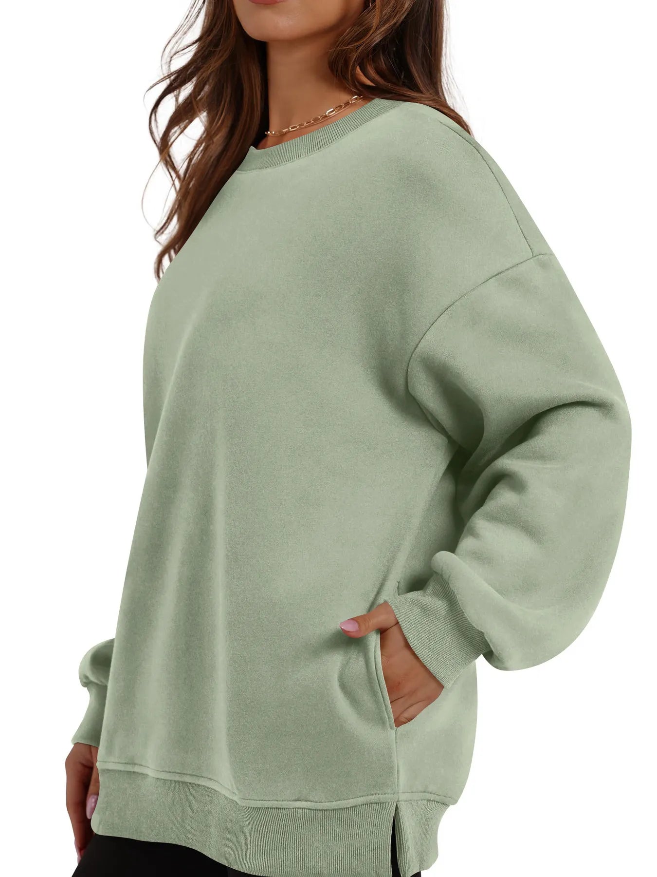 Oversized Long Sleeve Crewneck Sweatshirt OutfitFlow