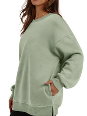 Oversized Long Sleeve Crewneck Sweatshirt OutfitFlow