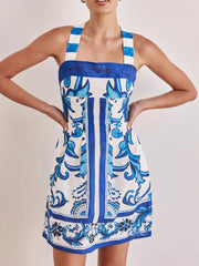 Printed Square Neck Midi Dress OutfitFlow