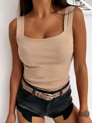 Square Neck Wide Strap Tank OutfitFlow