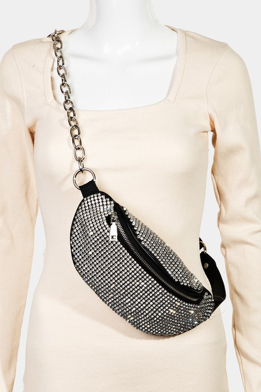 Outfit Flow - Fame Pave Rhinestone Crossbody Bag