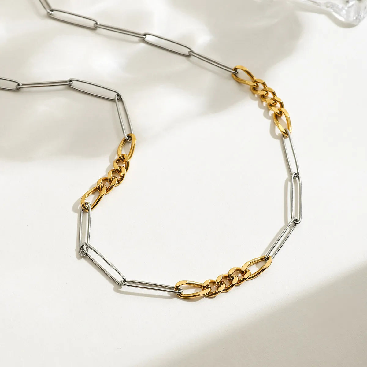 Two-Tone Chain Link Necklace OutfitFlow