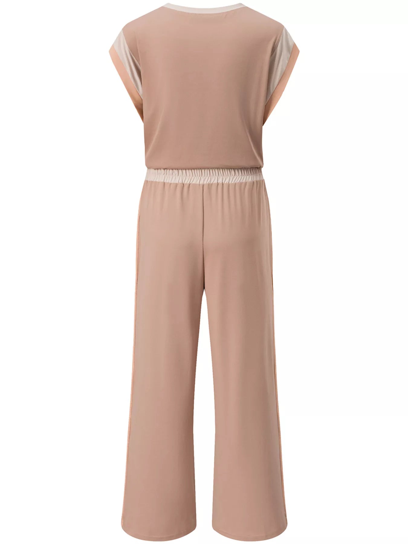 Color Block Detail Casual Two-piece Set OutfitFlow