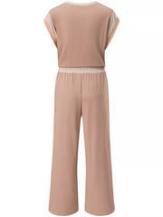 Color Block Detail Casual Two-piece Set OutfitFlow