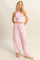 HYFVE Crop Top and Cargo Pants Set OutfitFlow