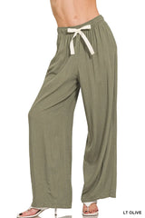 Zenana Linen Drawstring Pants OutfitFlow