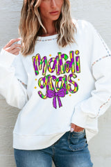 MARDI GRAS Round Neck Long Sleeve Sweatshirt OutfitFlow