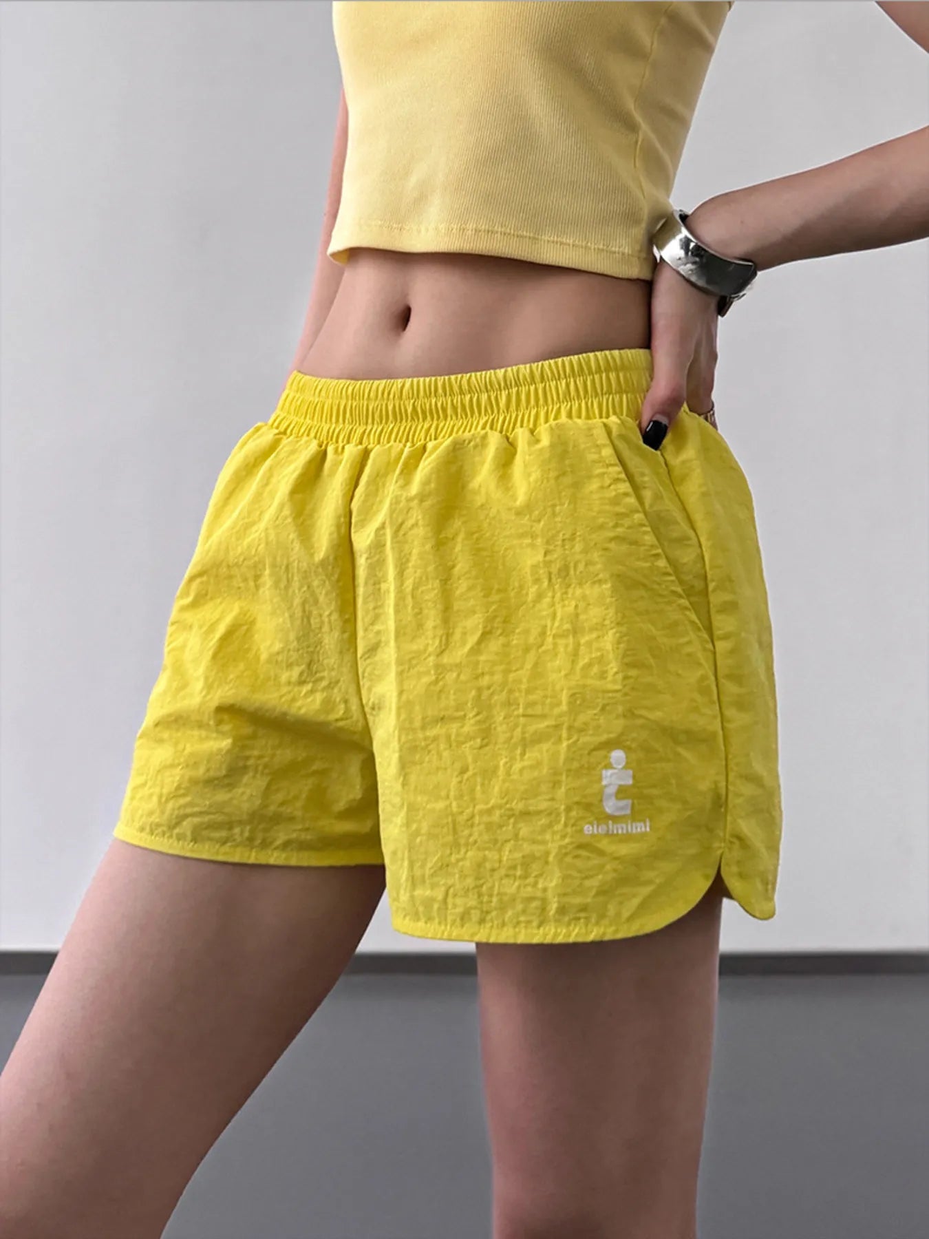 Elastic Waist Cotton Linen Shorts OutfitFlow