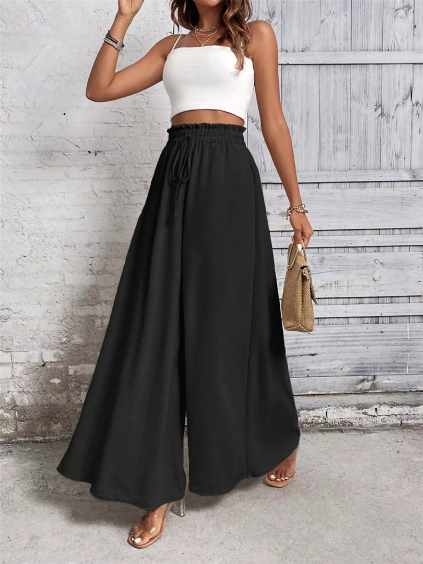 Frill Wide Leg Pants OutfitFlow