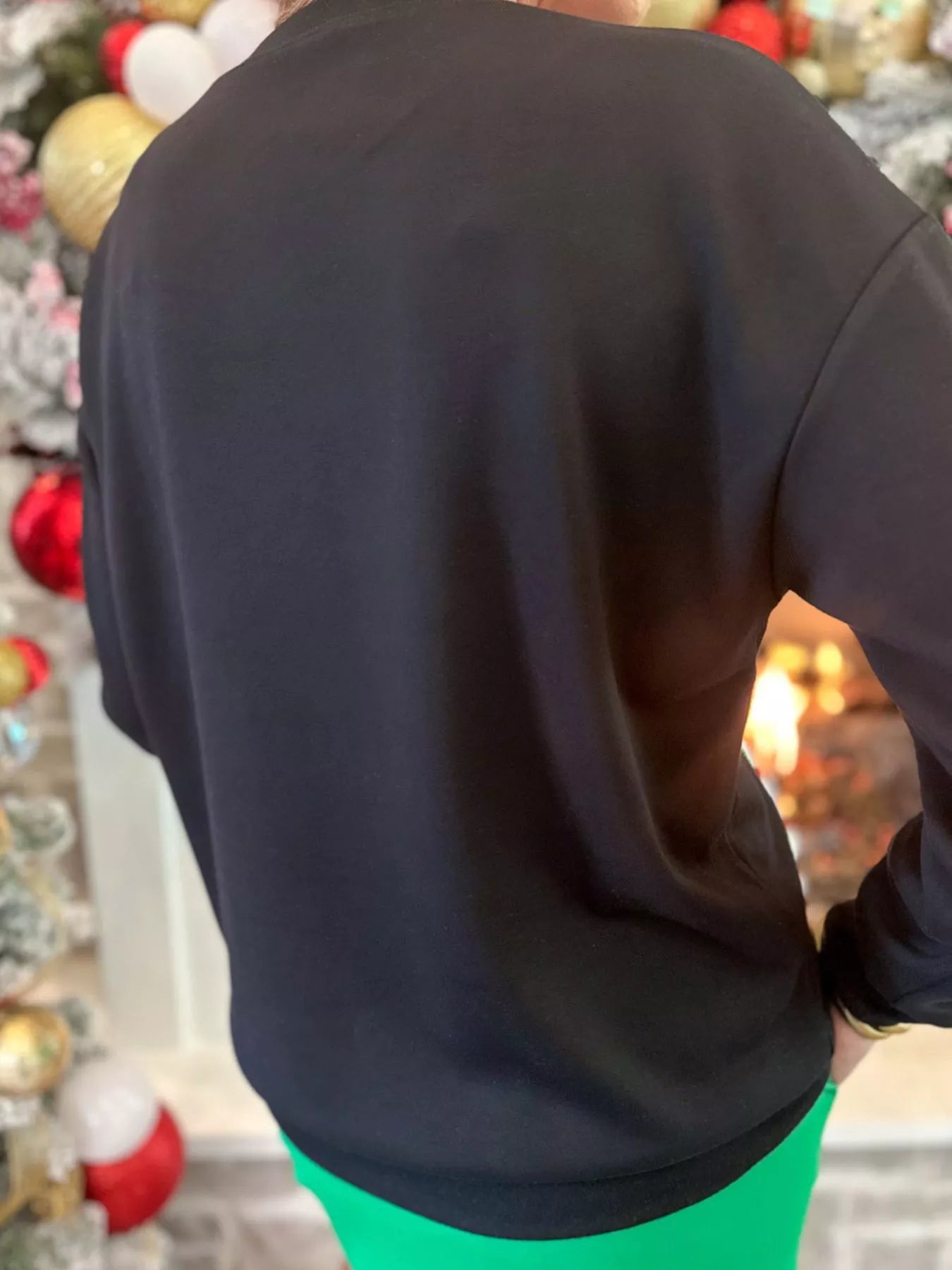 Christmas Tree Sequin Long Sleeve Sweatshirt OutfitFlow