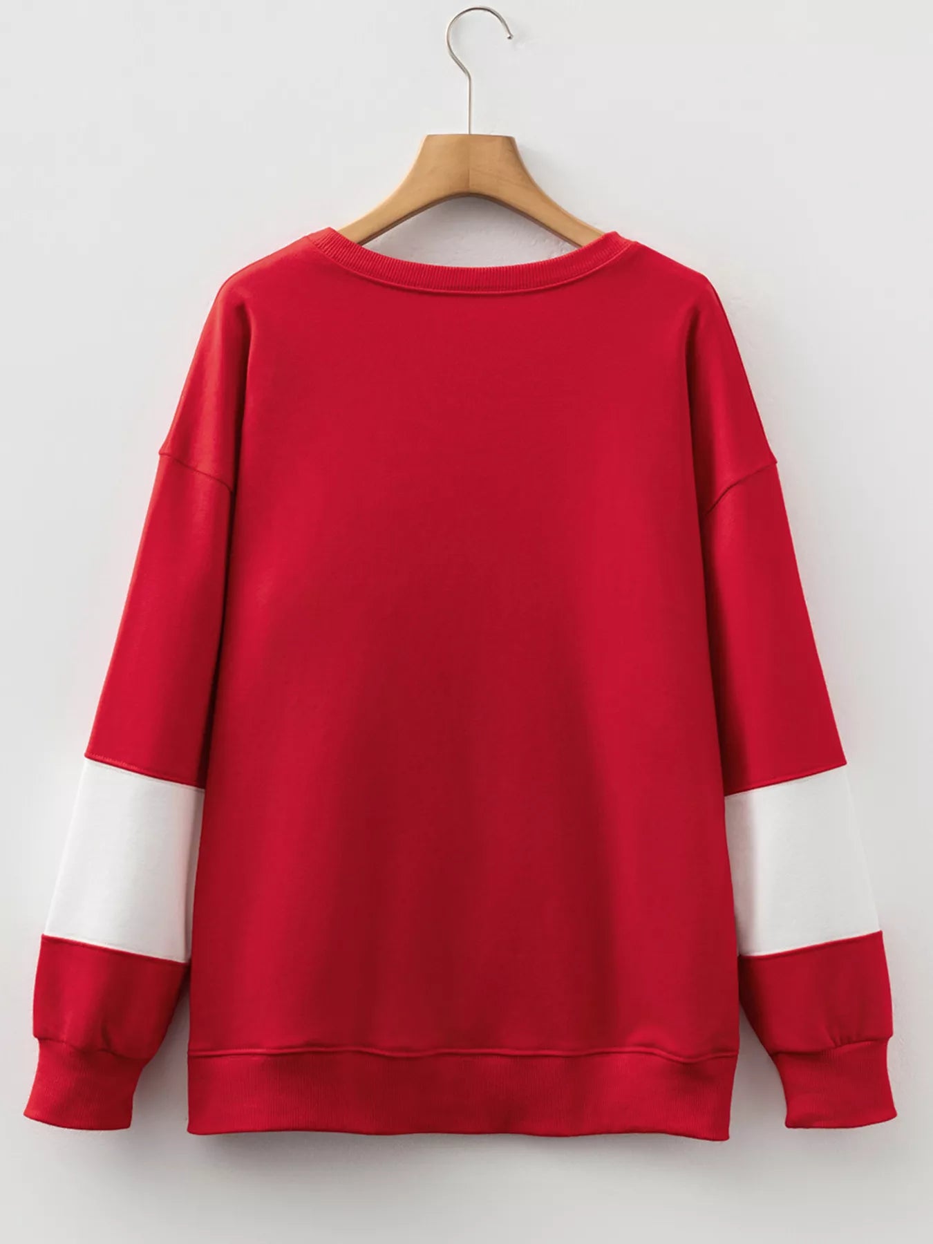 Colorblock Drop Shoulder Baggy Sweatshirt OutfitFlow