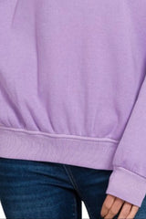 Zenana Soft Fleece Pigment Dye Round-neck Sweatshirts OutfitFlow