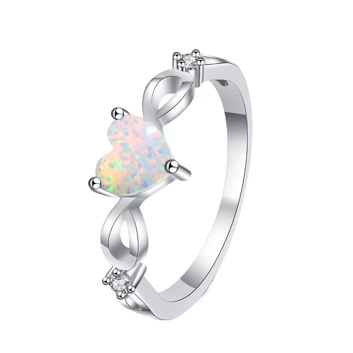 925 Sterling Silver Zircon Heart Ring OutfitFlow