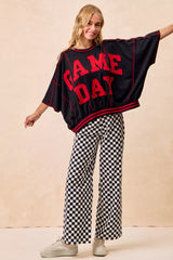 BiBi Gameday Theme Checkered Printed Pants OutfitFlow