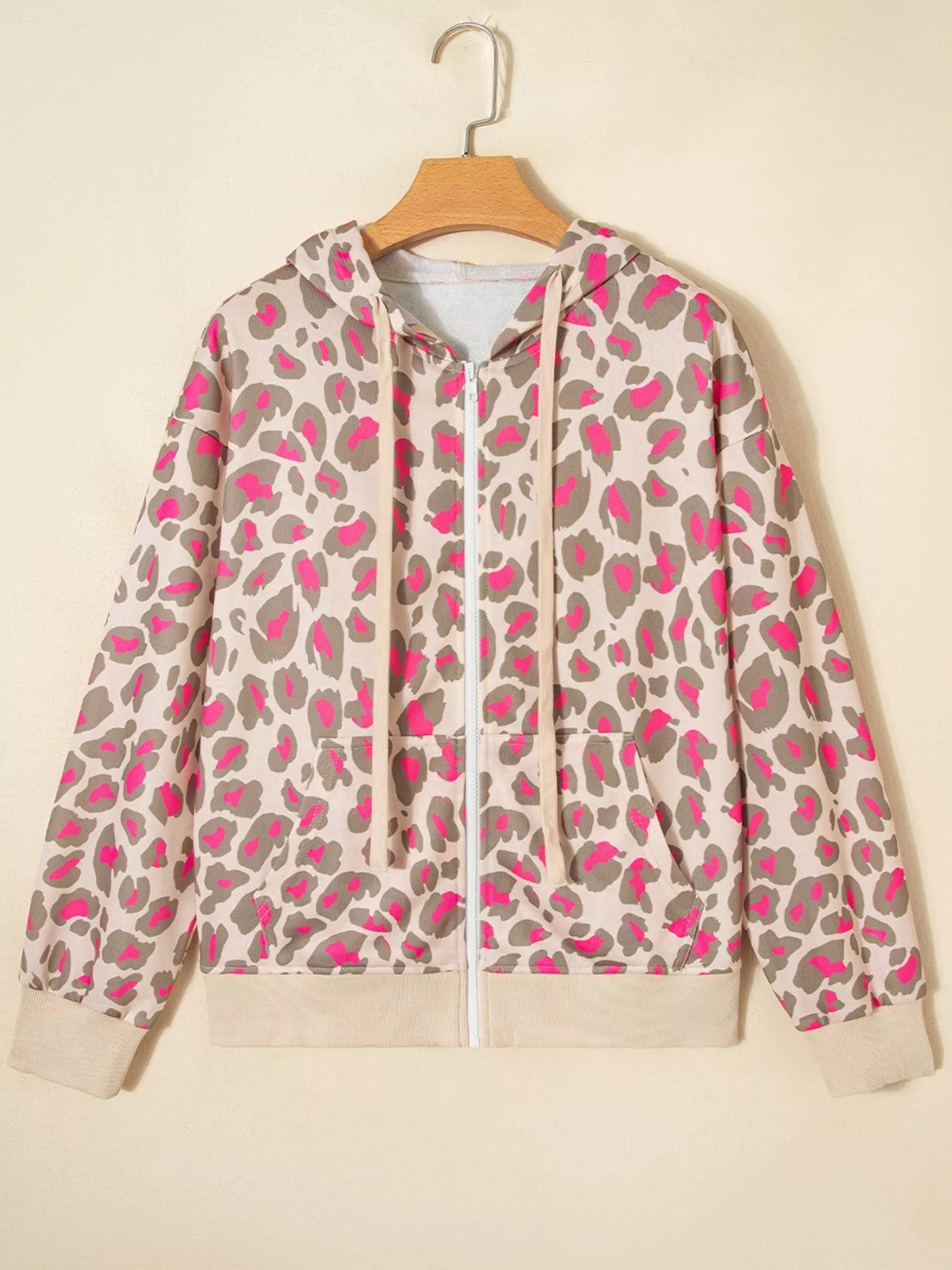Leopard Print Zip-Up Hoodie OutfitFlow
