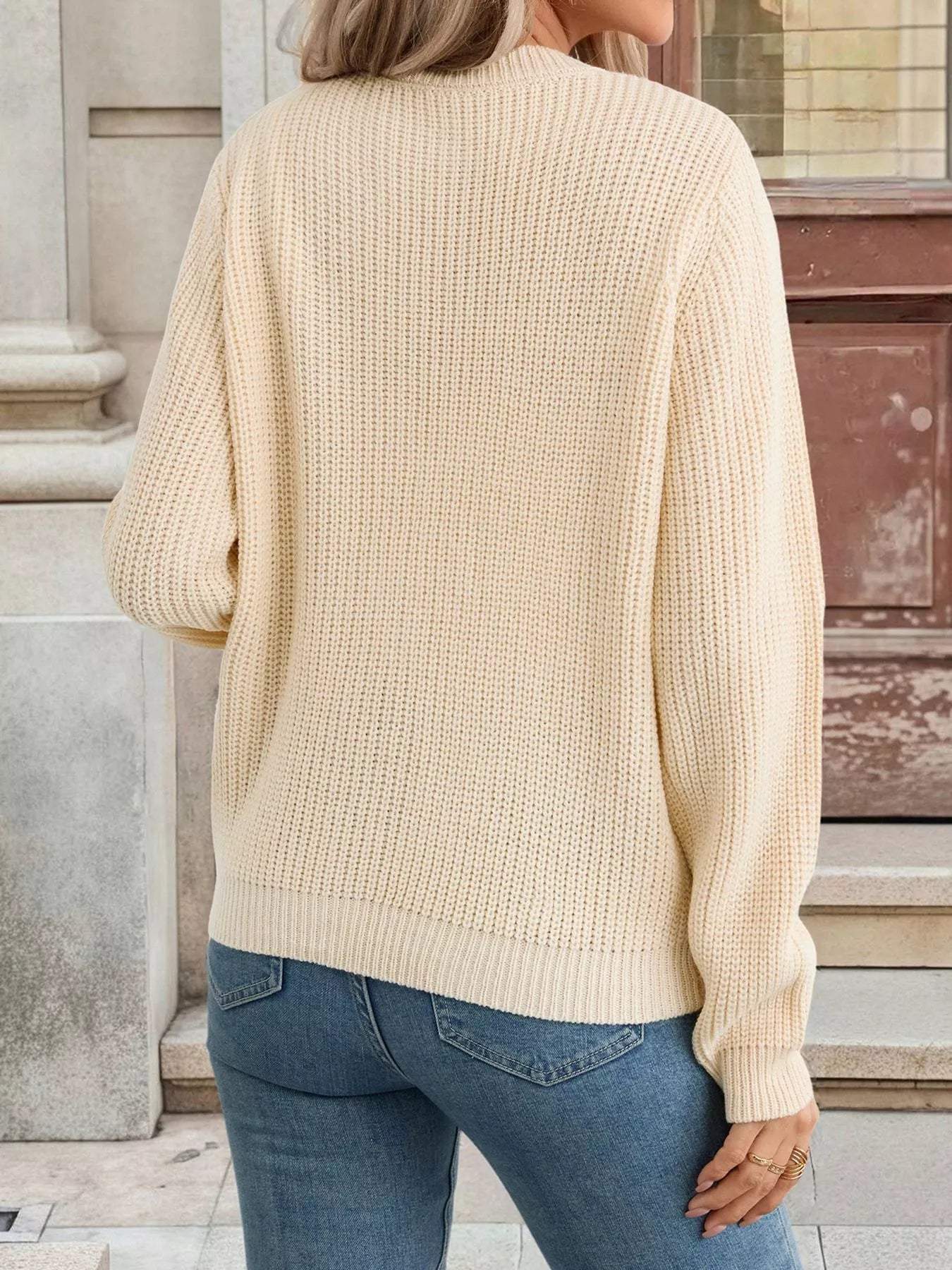 Bow Button Up Long Sleeve Cardigan OutfitFlow