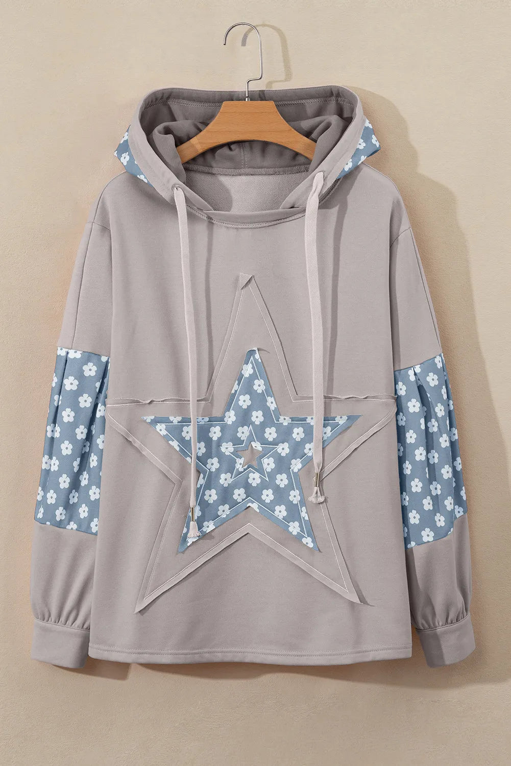 Outfit Flow - Drawstring Star Long Sleeve Hoodie