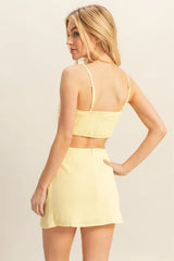 HYFVE Ruched Bra Top and Mini Skirt Set OutfitFlow