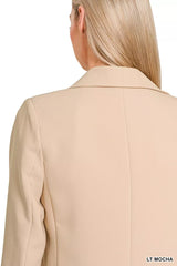Zenana Woven Long Sleeve Blazer With Lining OutfitFlow