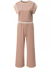 Color Block Detail Casual Two-piece Set OutfitFlow