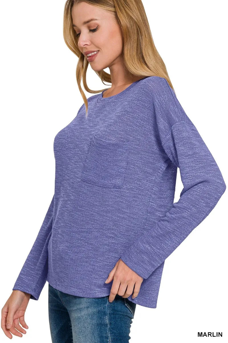 Zenana Slub Hacci Long Sleeve T-Shirt OutfitFlow