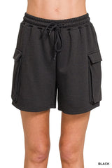 Zenana Scuba Thigh Pocket Shorts OutfitFlow