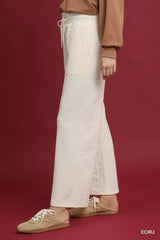 Umgee Cable Knit Textured Wide Leg Pants OutfitFlow