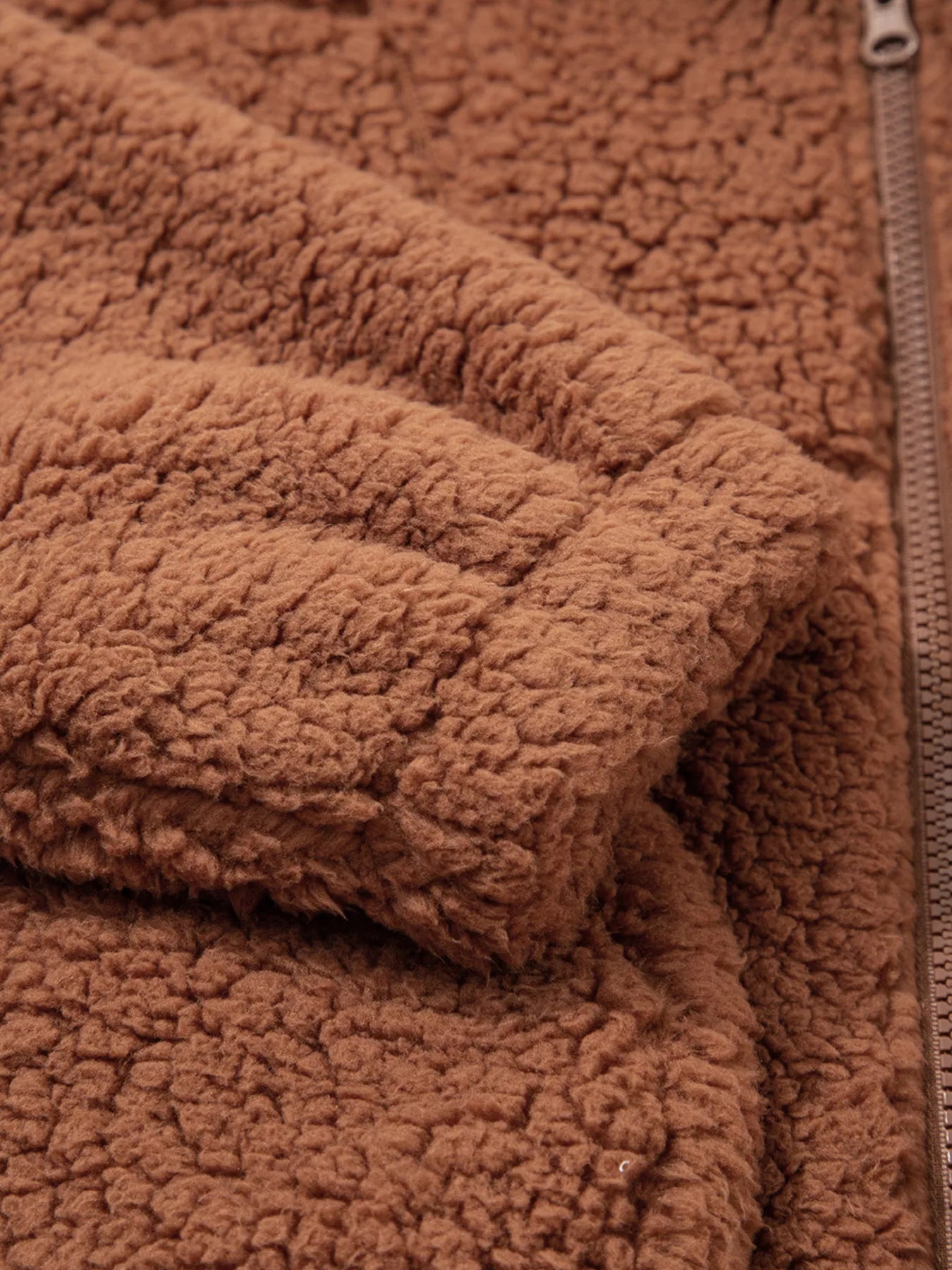 Zip Up Hooded Sherpa Jacket OutfitFlow