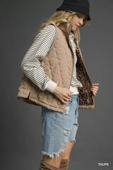 Umgee Quilted Zip-Up Vest OutfitFlow