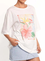 Graphic Round Neck Short Sleeve T-Shirt OutfitFlow