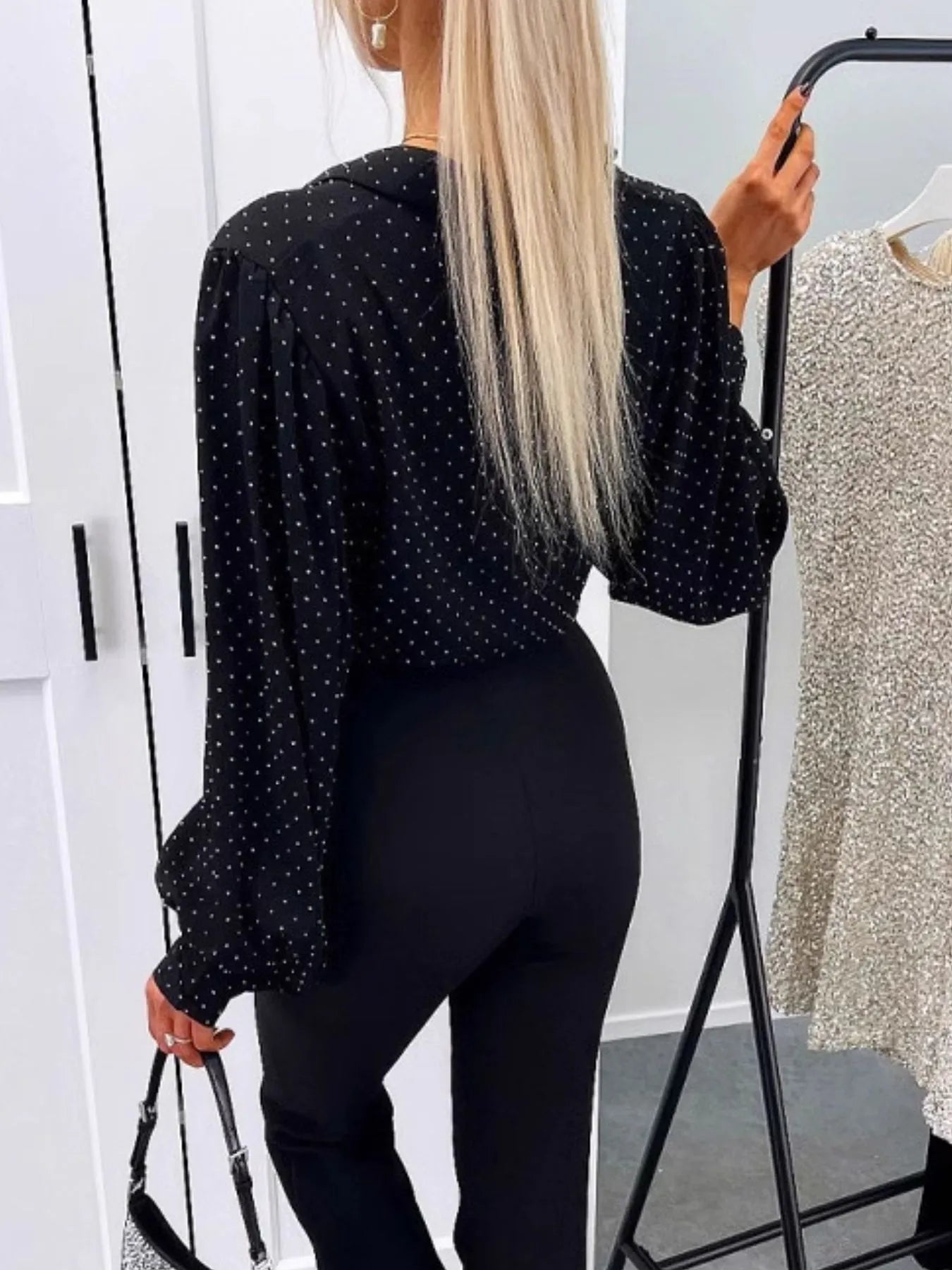 Polka Dot Button Down Shirt OutfitFlow