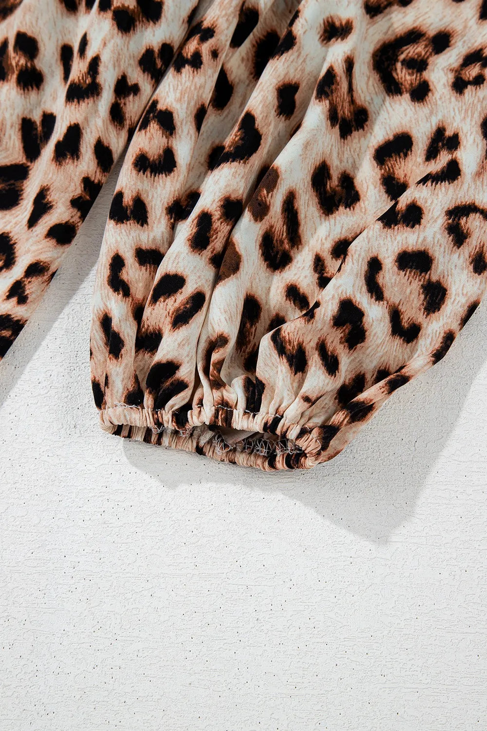 Leopard Print V-Neck Blouse with Contrast Trim OutfitFlow