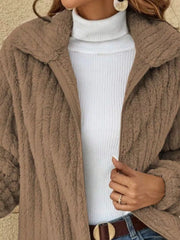 Full Size Zip-Up Long Sleeve Texture Jacket Plus Size OutfitFlow