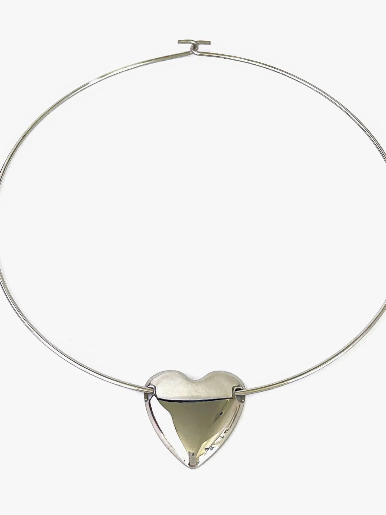 Stainless Steel Heart Pendant Choker Necklace OutfitFlow