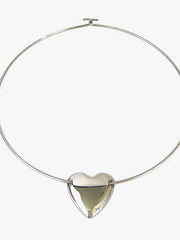 Stainless Steel Heart Pendant Choker Necklace OutfitFlow