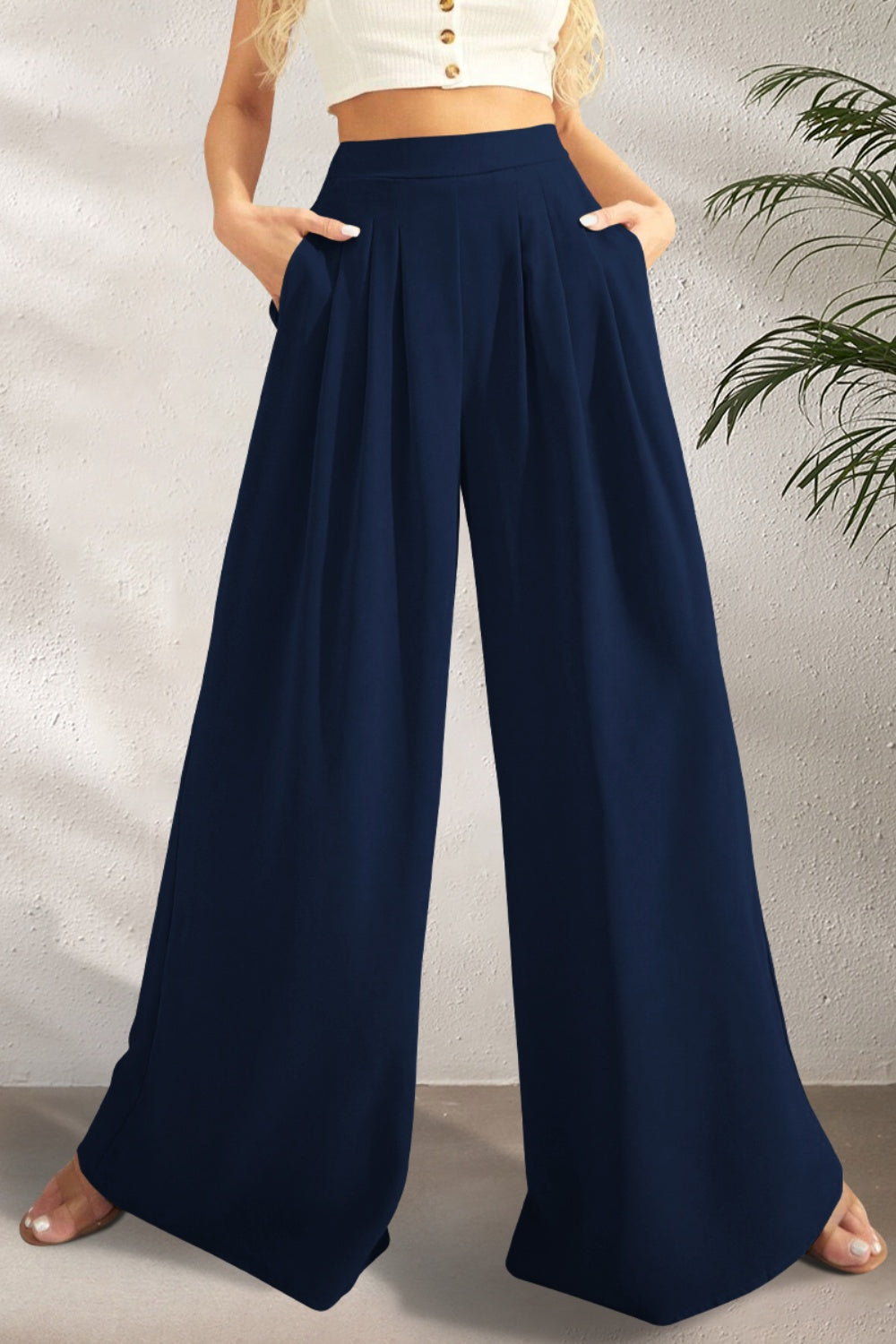 Outfit Flow - FAM-FAM High Waist Wide Leg Pants