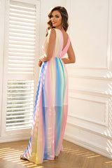 Surplice Neck Sleeveless Maxi Dress OutfitFlow
