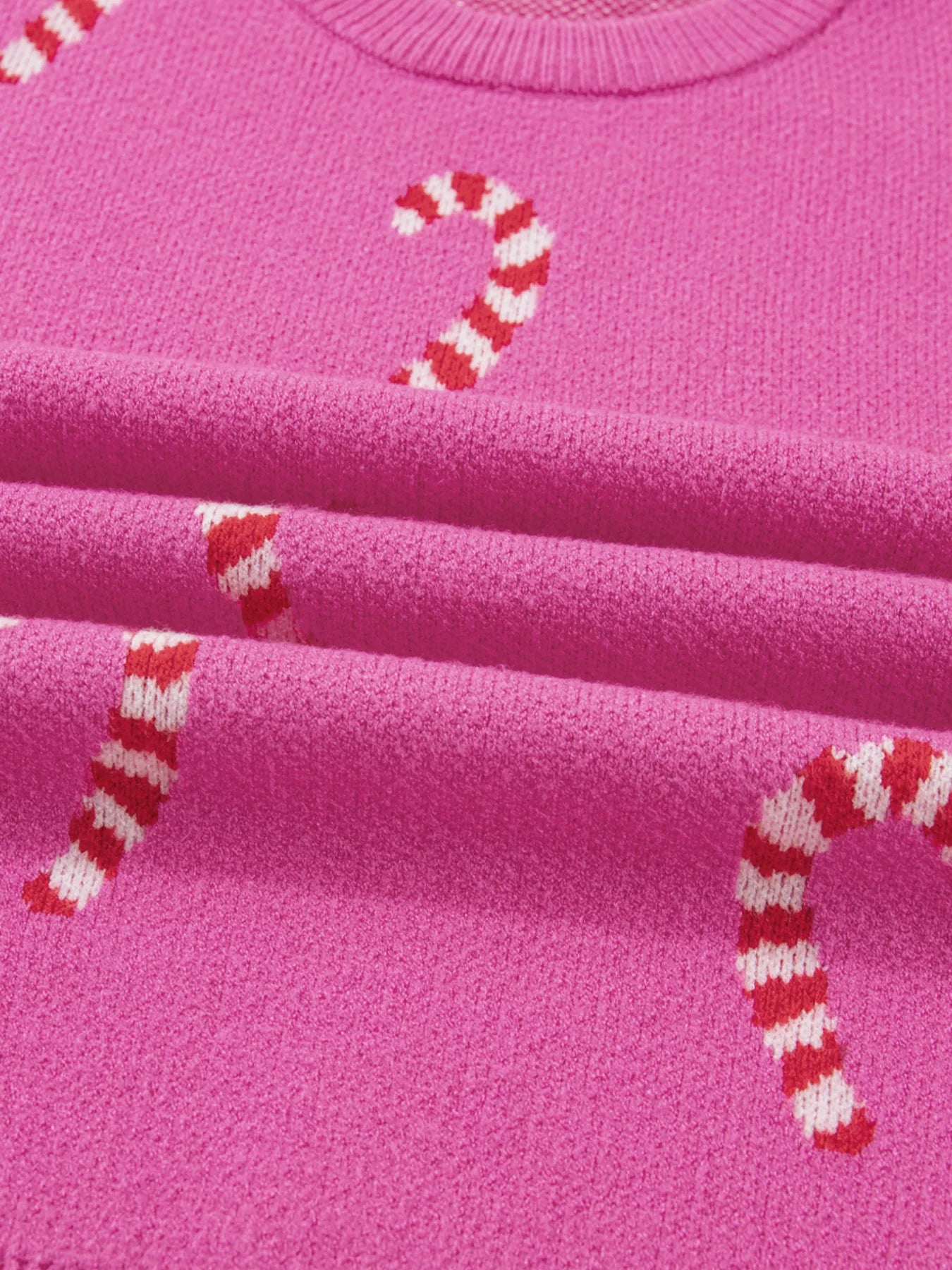 Christmas Candy Cane Holiday Drop Shoulder Sweater OutfitFlow