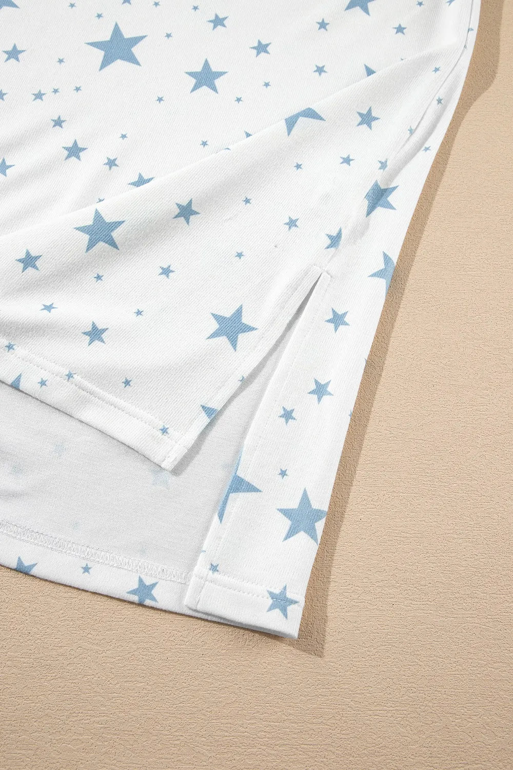 Stars Print Drop Shoulder Oversized T Shirt with Slits OutfitFlow