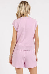 Mittoshop French Terry Crew Neck Top and Shorts Set OutfitFlow