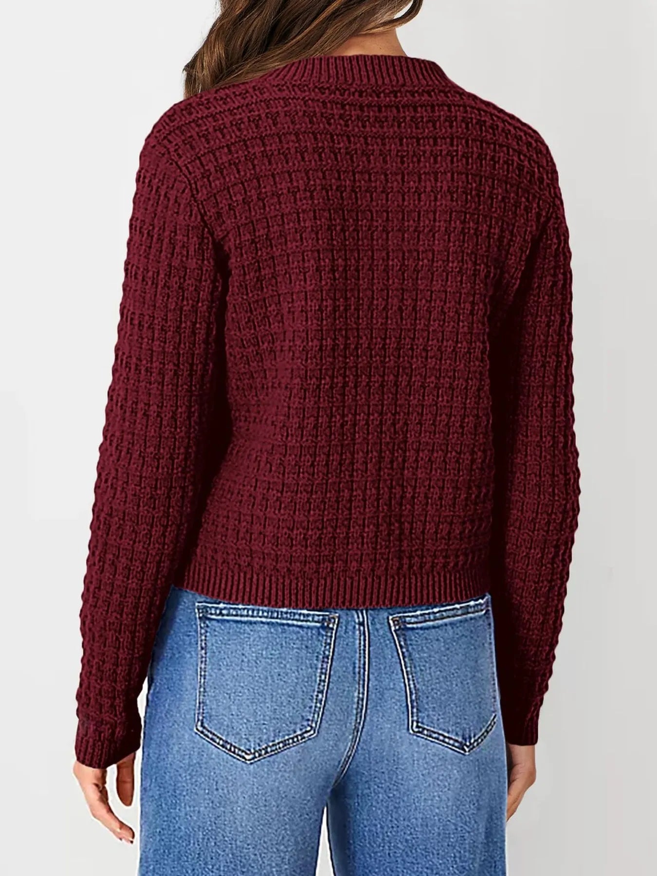 Textured Knit Button-Front Cardigan OutfitFlow