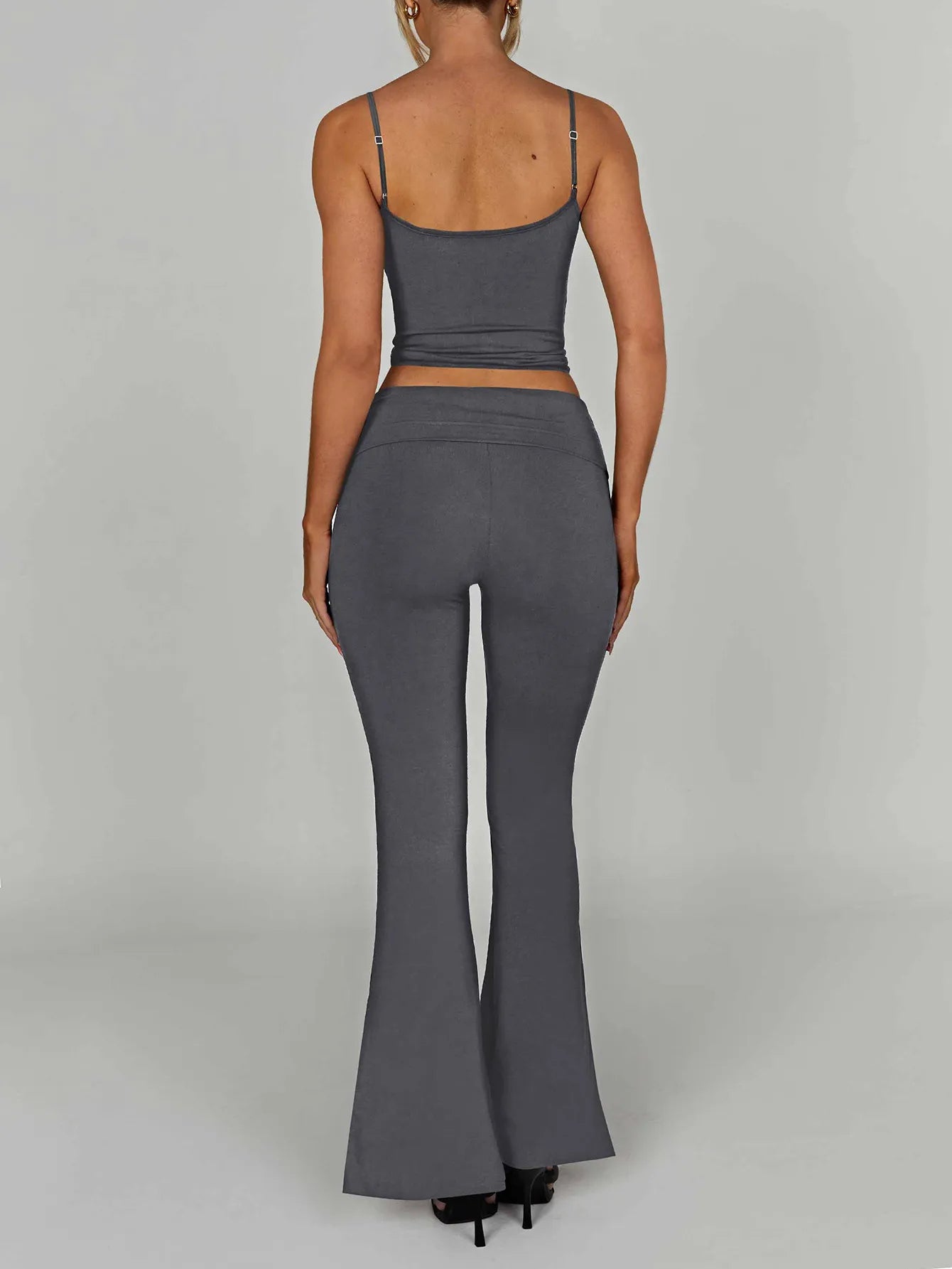 Cami Top and Flare Pants Matching Set OutfitFlow