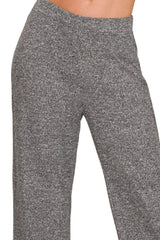 Zenana Soft Elastic Waisted Flare Pants Trendsi