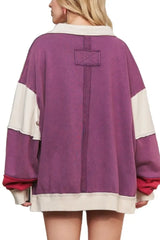 ADORA Out Seam Detail Loose Fit Top OutfitFlow